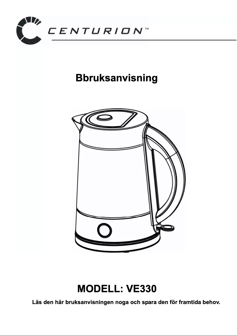 Page 1 of the manual User Manual Centurion VE330