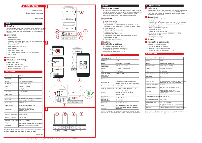 Page 1 of the manual User Manual Hikvision DS-PM1-I1-WB