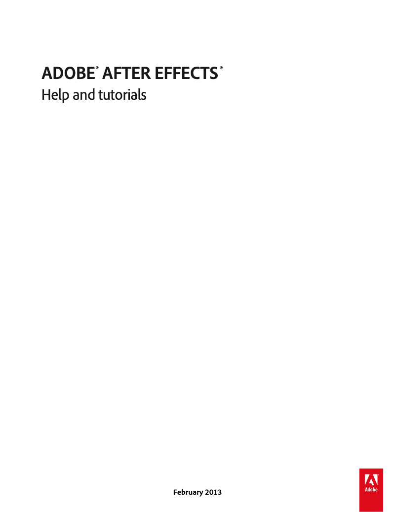 Page 1 of the manual User Manual Adobe After Effects CS6