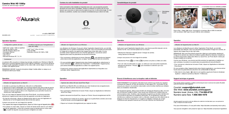 First page image of the manual for AWC02F