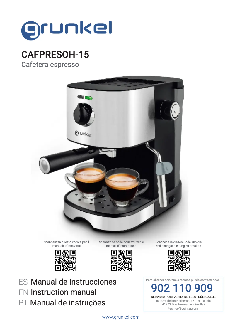 First page image of the manual for CAFPRESO-15