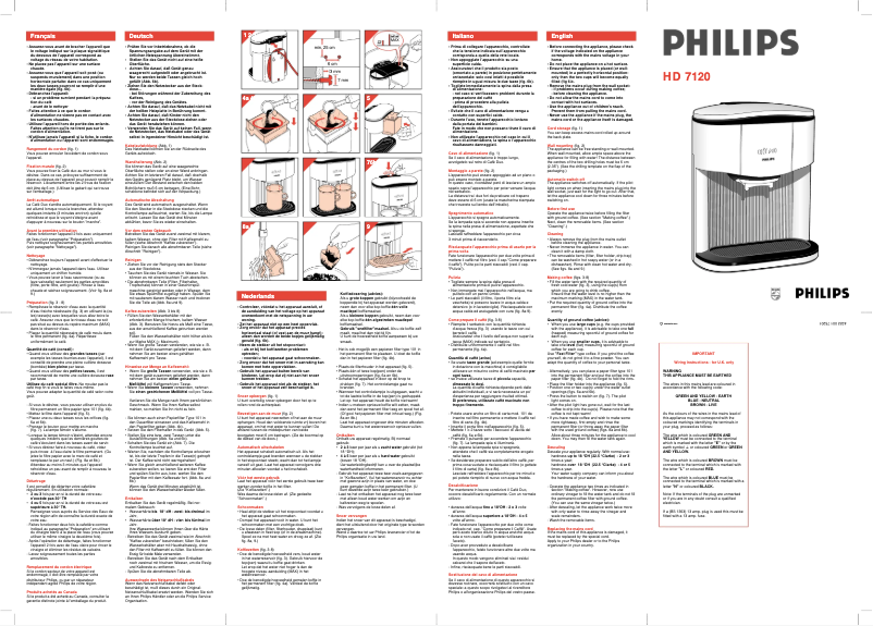 Page 1 of the manual User Manual Philips HD7120