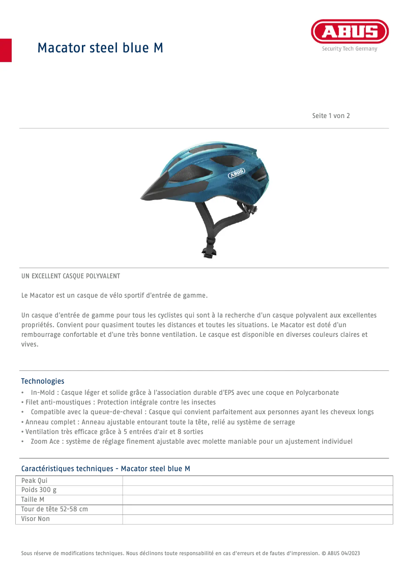 First page image of the manual for Macator