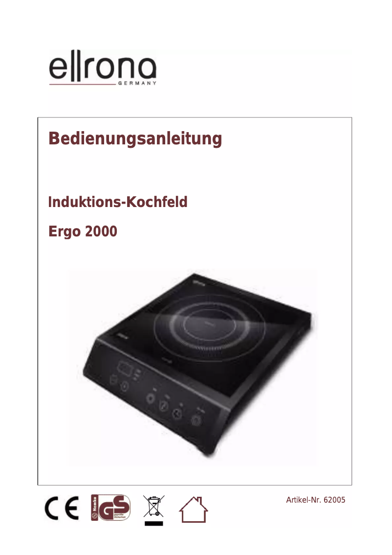 Page 1 of the manual User Manual Ellrona Ergo 2000