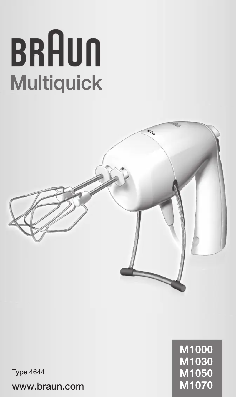 Page 1 of the manual User Manual Braun Multiquick M 1050