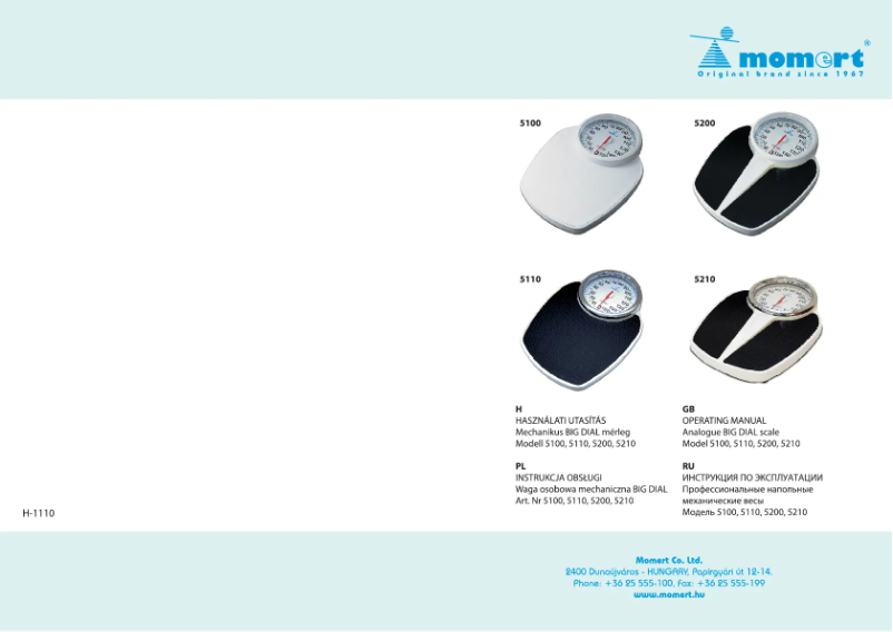 Page 1 of the manual User Manual Momert 5200