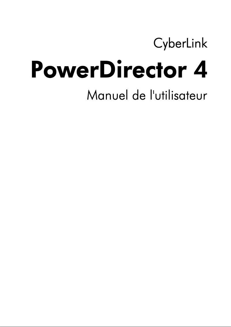 Page 1 of the manual User Manual Cyberlink PowerDirector 4