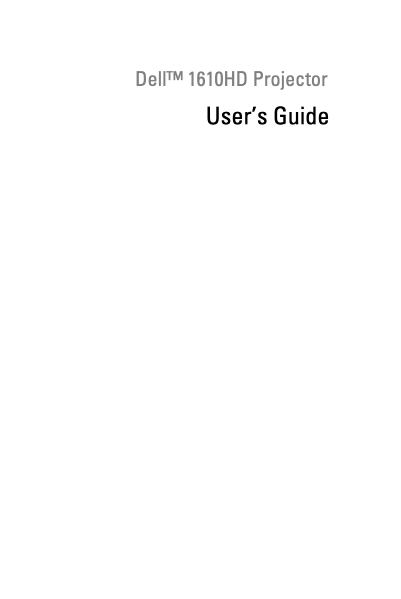 Page 1 of the manual User Manual Dell 1610HD