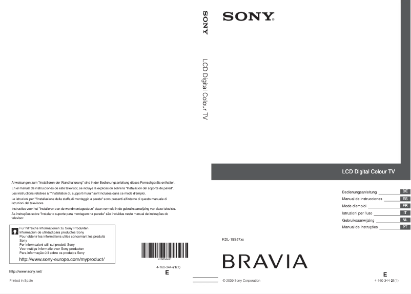 Page 1 of the manual User Manual Sony KDL-19S5730