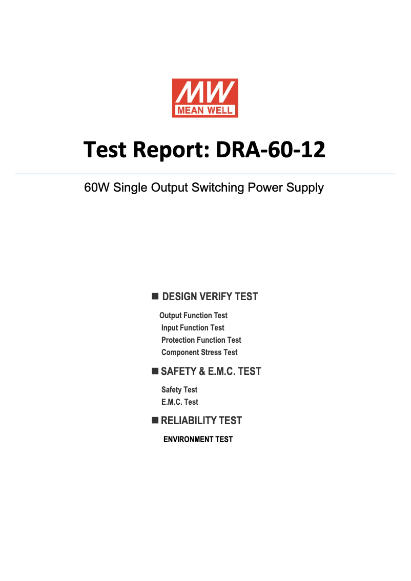 First page image of the manual for DRA-60-12