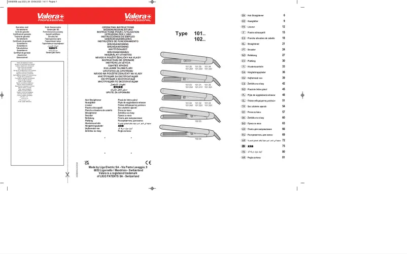 First page image of the manual for Swiss'X Thermofit 101.03