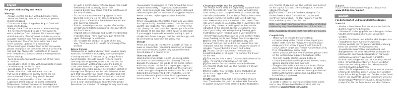 Page 1 of the manual User Manual Philips Avent SCF033