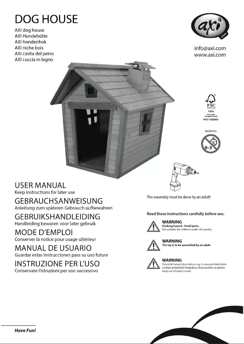 First page image of the manual for Dog House