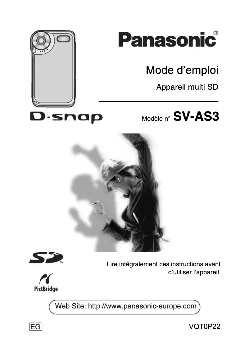 First page image of the manual for D-Snap SV-AS3