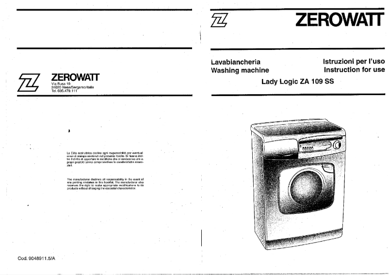 First page image of the manual for Lady Logic ZA 109 SS