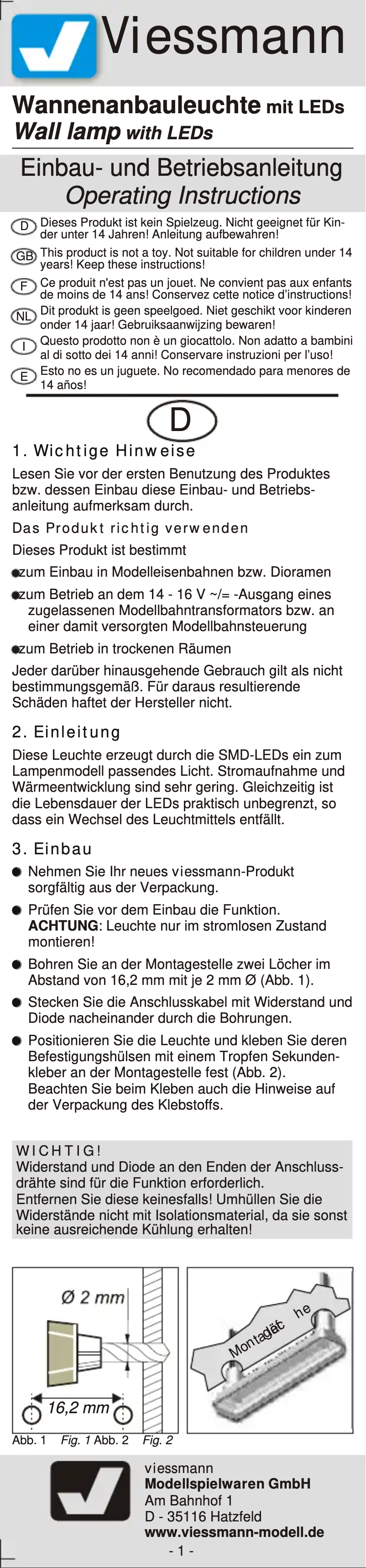 Page 1 of the manual User Manual Viessmann 6337
