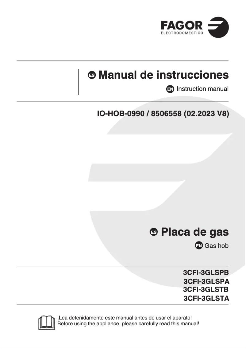 Page 1 of the manual User Manual Fagor 3CFI-3GLSPA