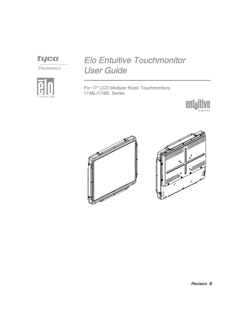 Page 1 of the manual User Manual Elo 1749L