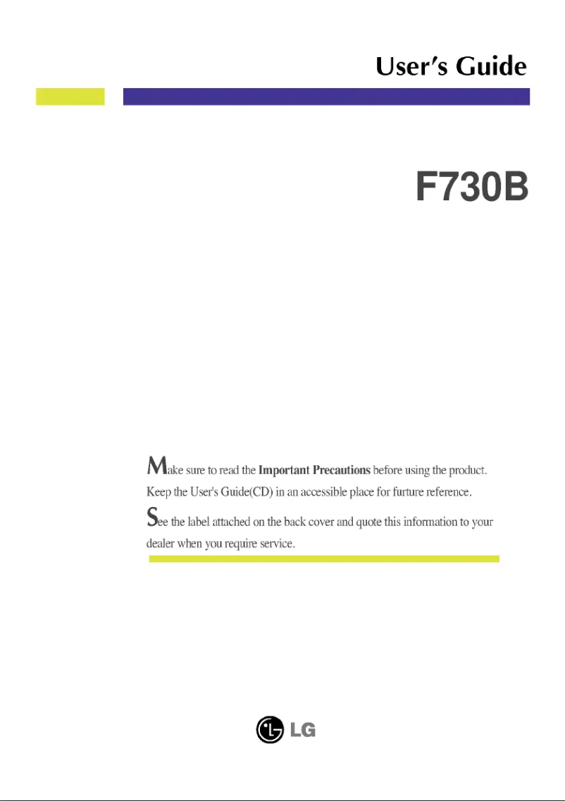 First page image of the manual for F730B