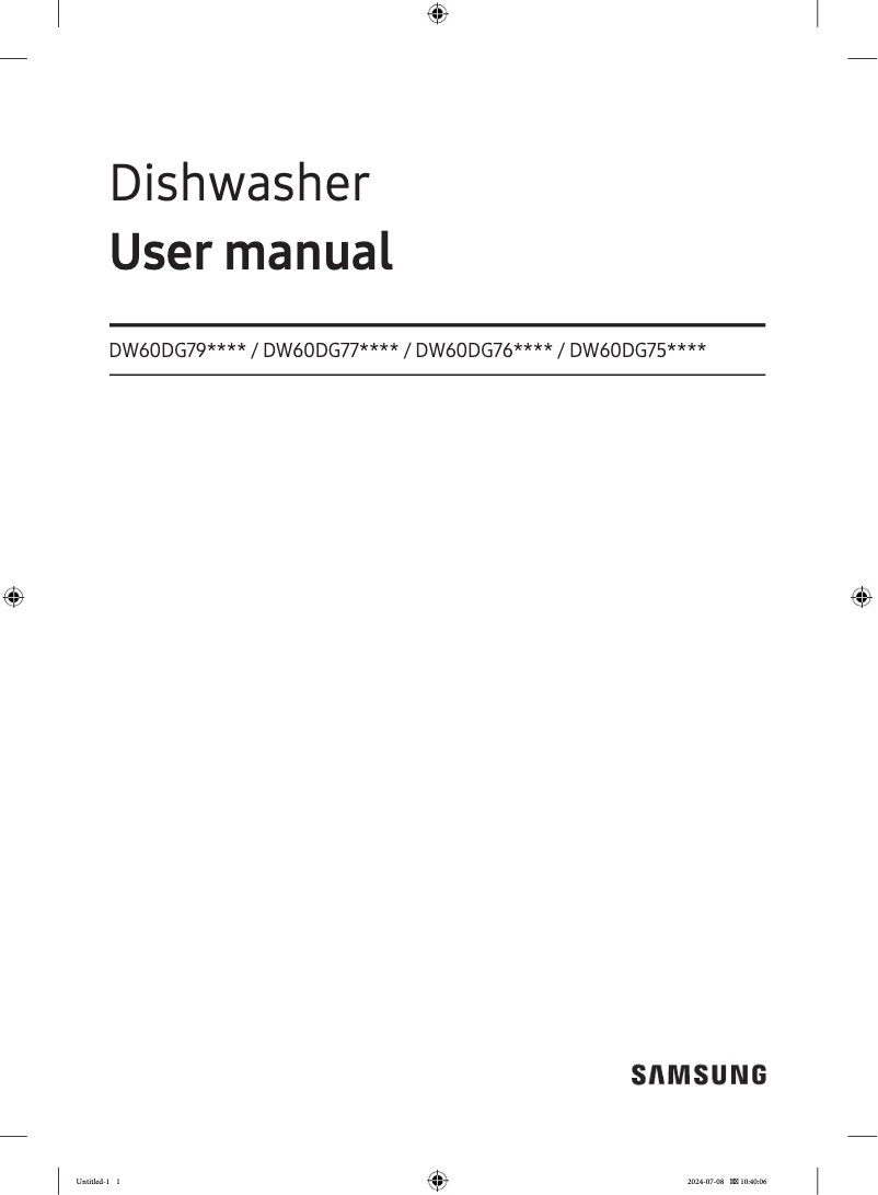 First page image of the manual for DW60DG790I00