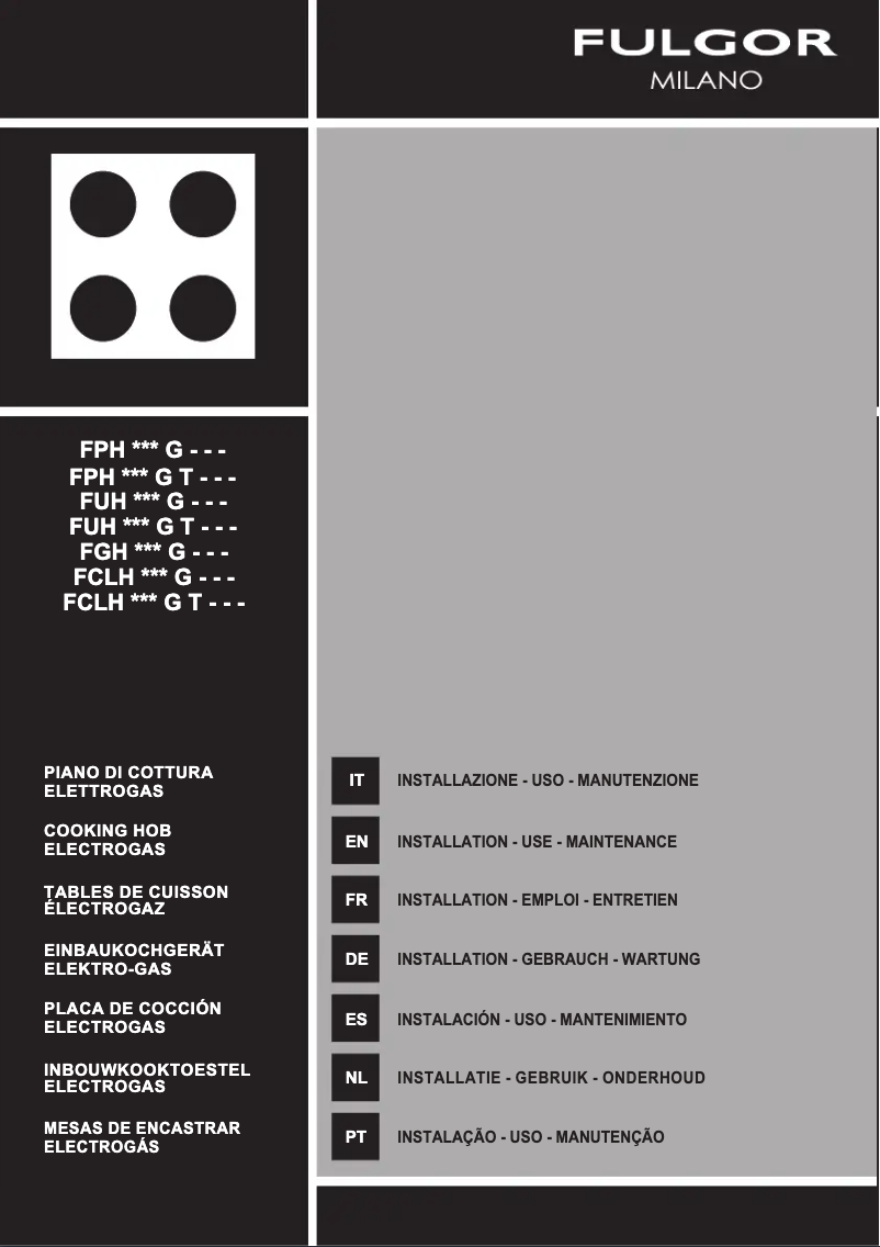 First page image of the manual for FPH 7541 G WK X