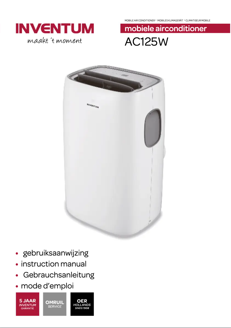 First page image of the manual for AC125W