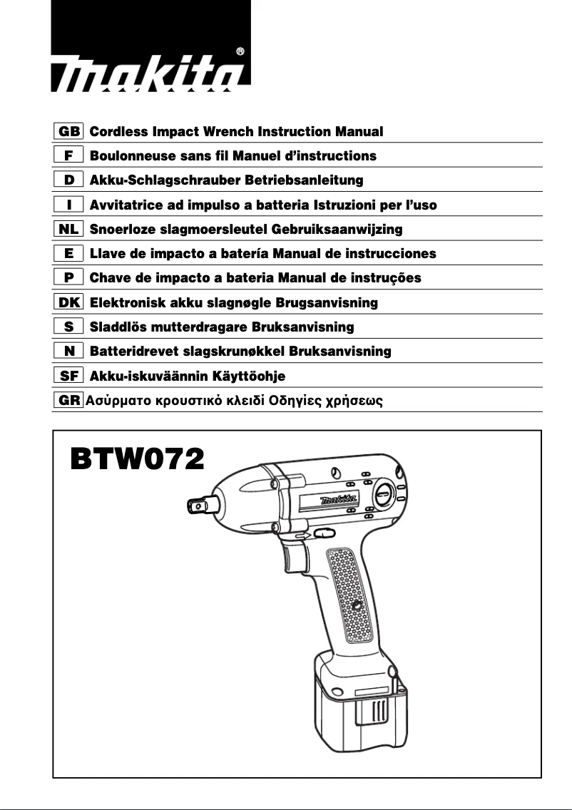 Page 1 of the manual User Manual Makita BTW072