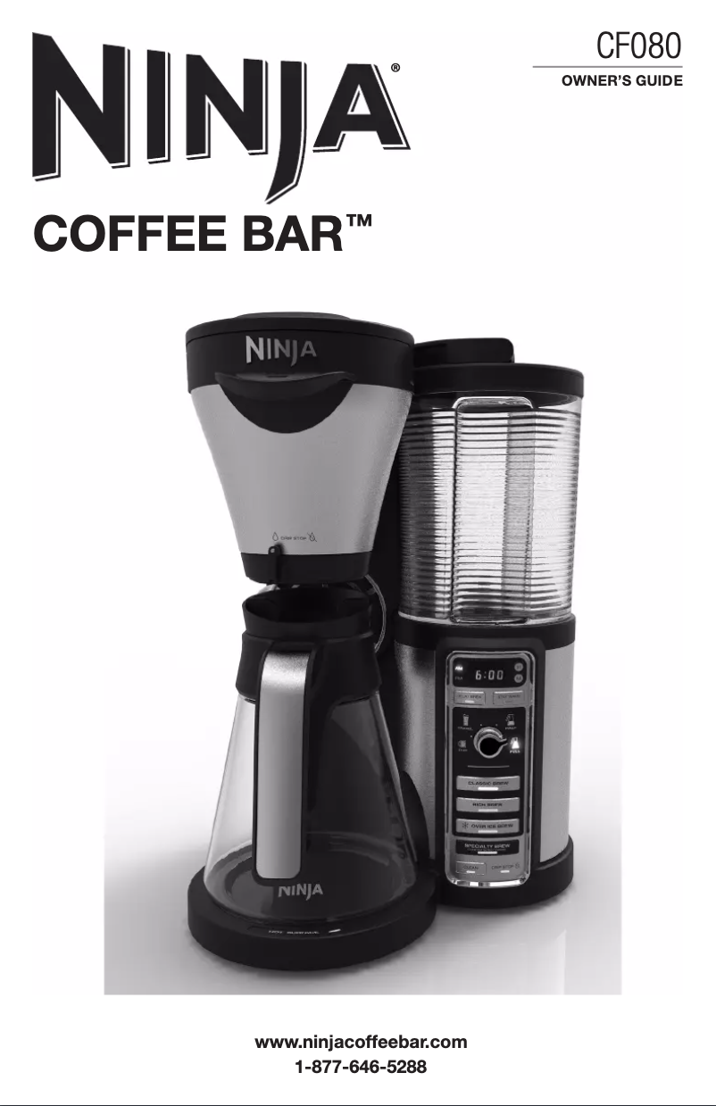Page 1 of the manual User Manual Ninja Coffee Bar CF080