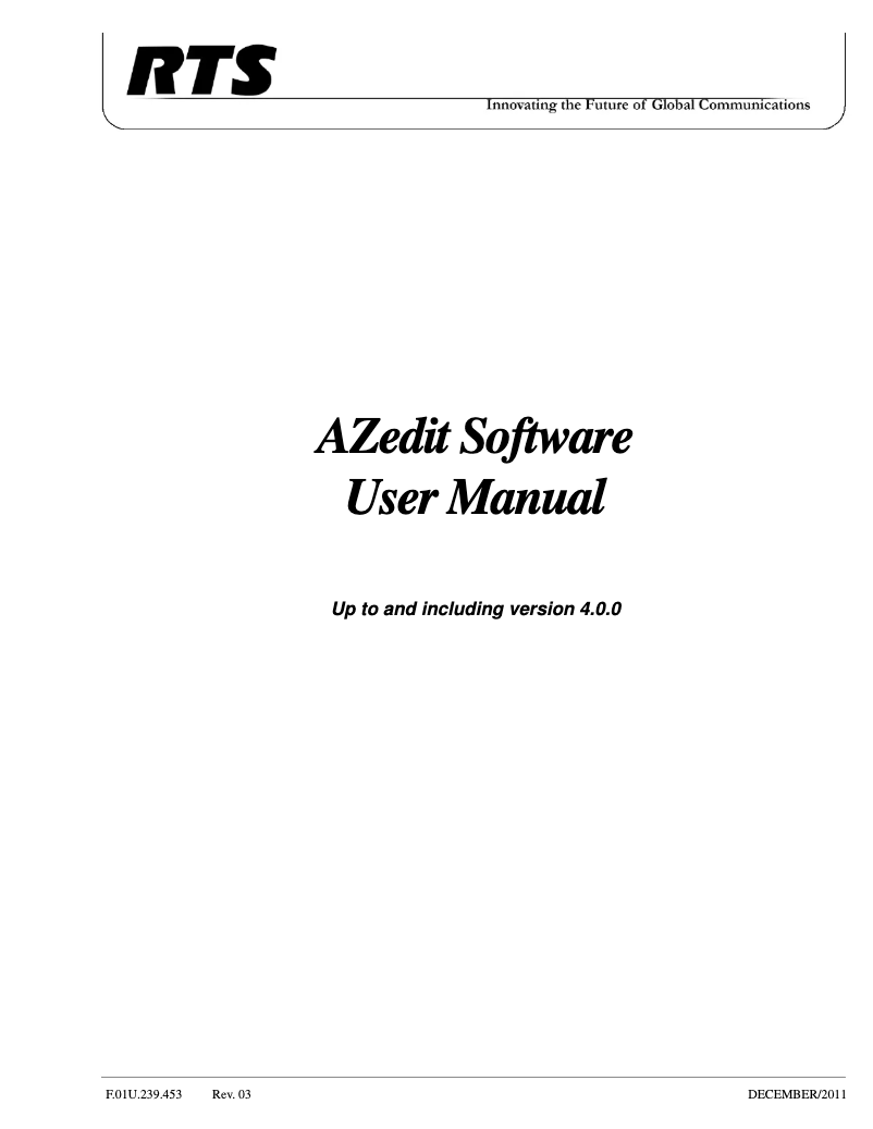 First page image of the manual for AZEdit
