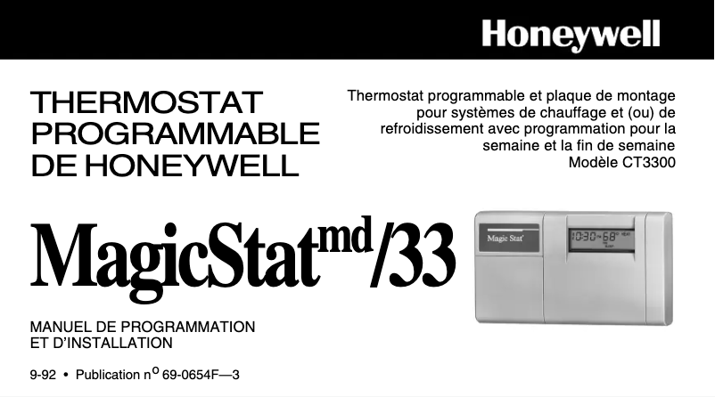 First page image of the manual for MagicStat 33