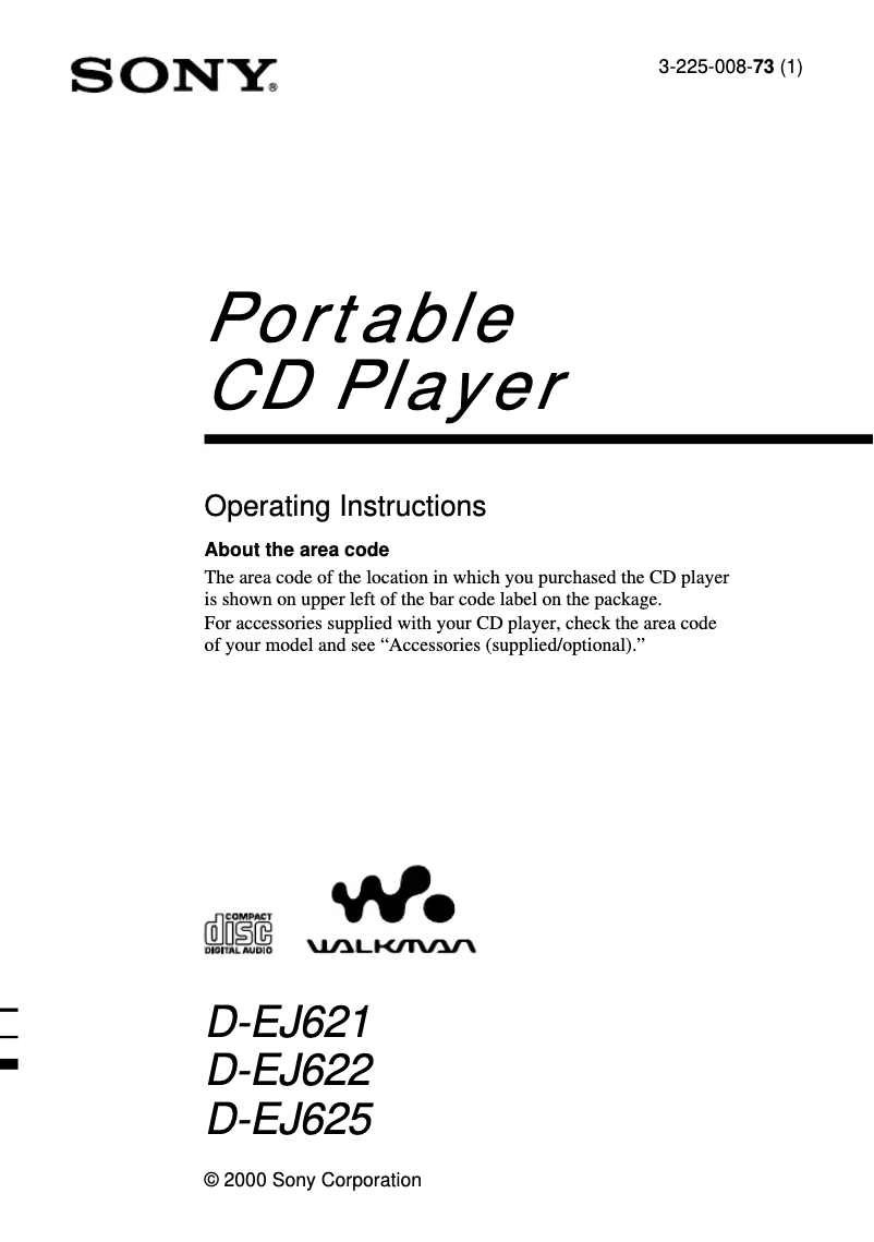 First page image of the manual for D-EJ621