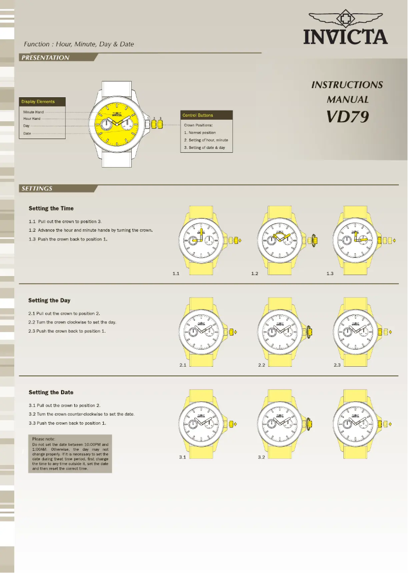 Page 1 of the manual User Manual Invicta Specialty 30701