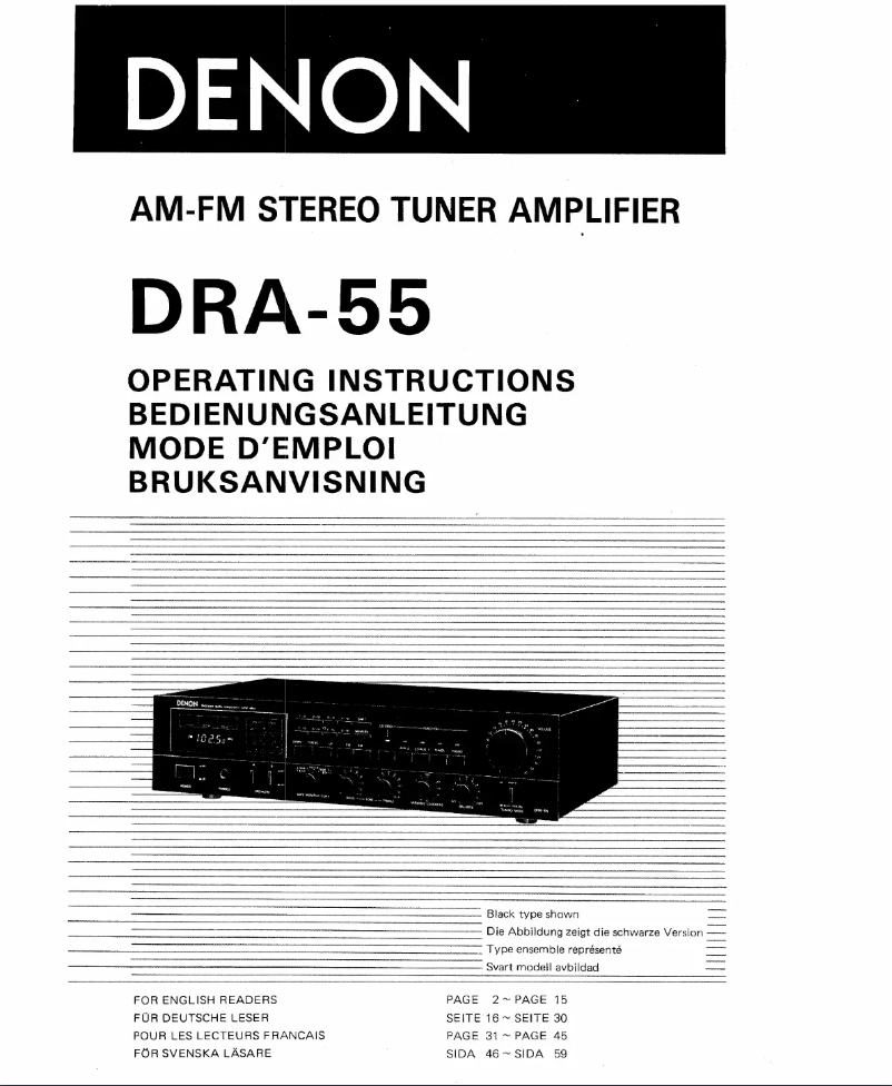 Page 1 of the manual User Manual Denon DRA-55