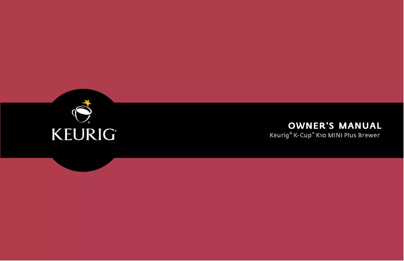 First page image of the manual for K-Cup K10 MINI Plus Brewer