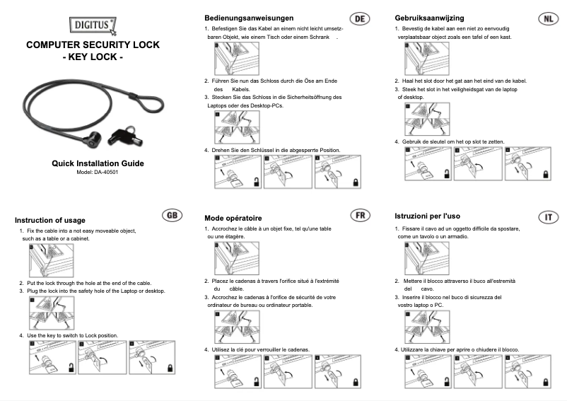 First page image of the manual for DA-40501