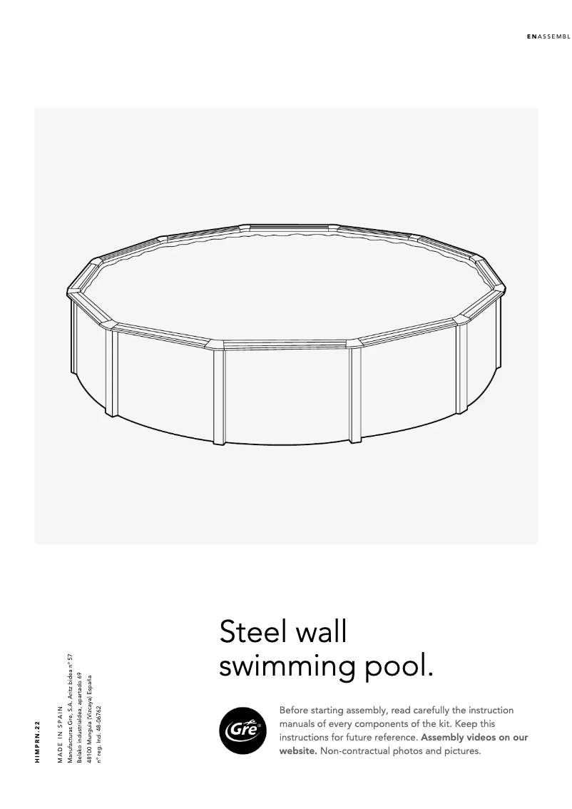 First page image of the manual for KITPR358WO