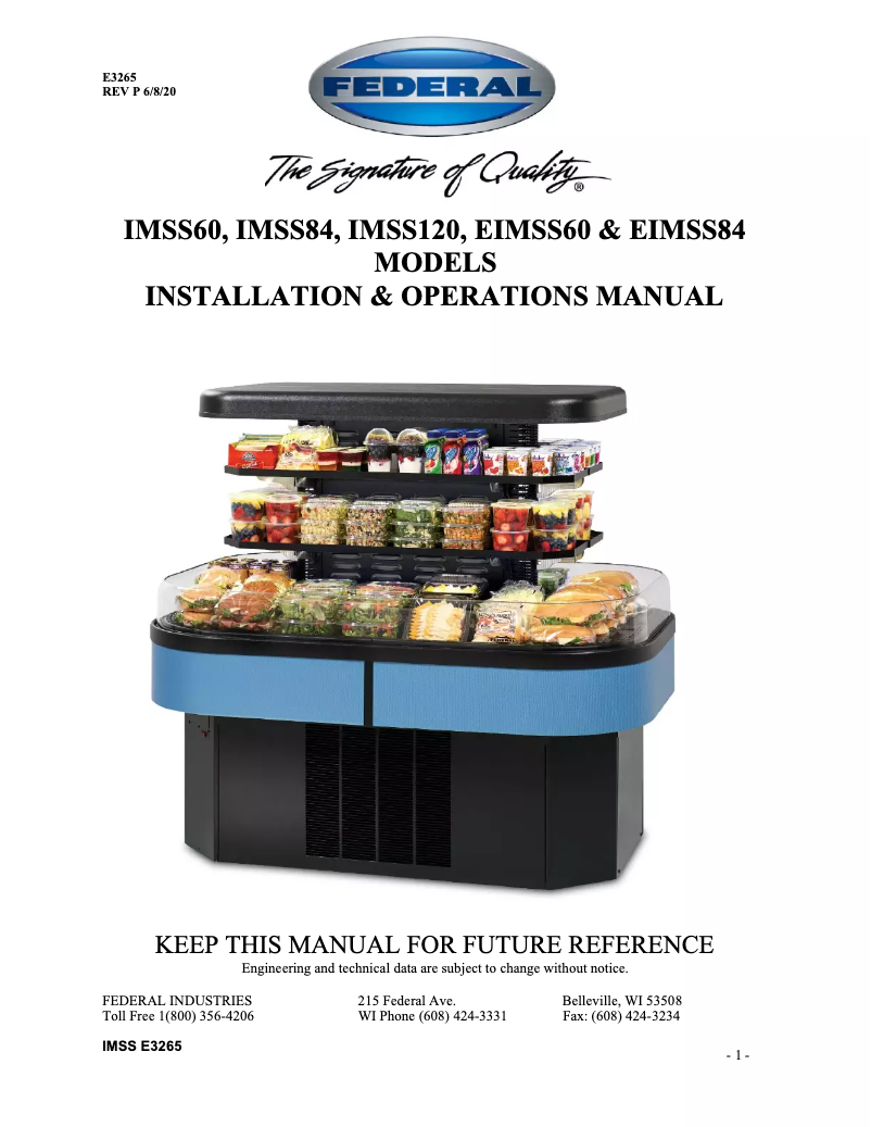 First page image of the manual for EIMSS60SC-3