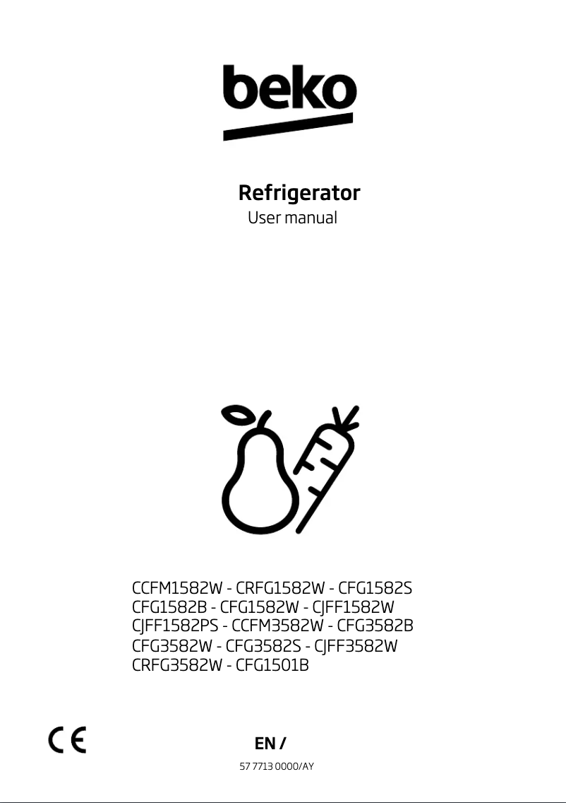 Page 1 of the manual User Manual Beko CFG3582B