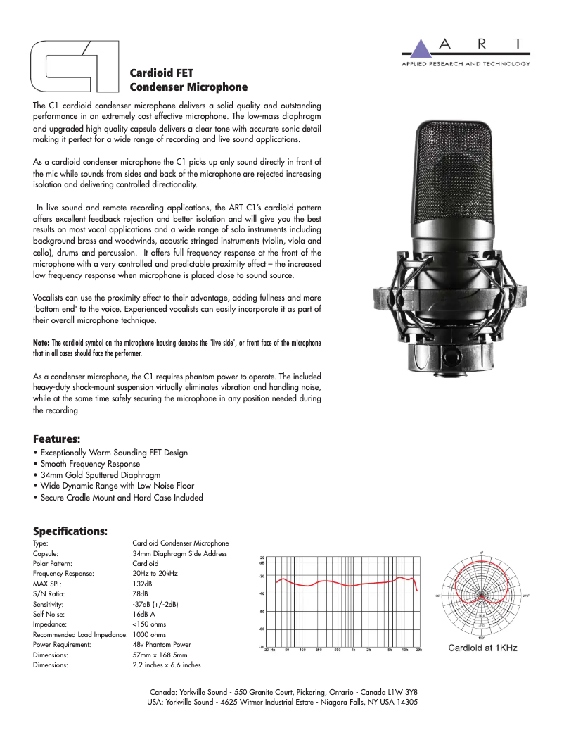 First page image of the manual for C1