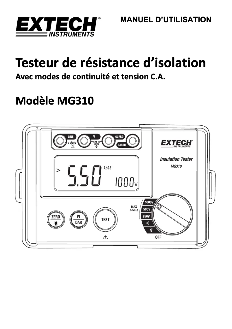 First page image of the manual for MG310