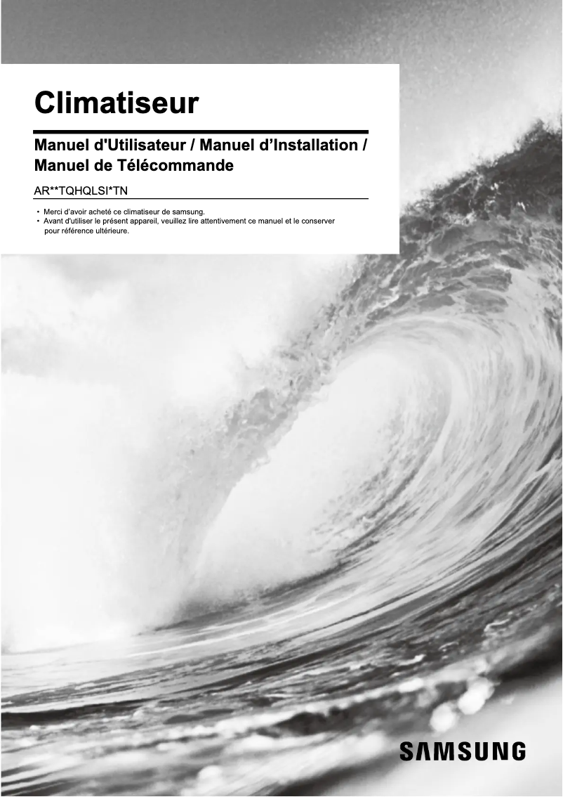 Page 1 of the manual User Manual Samsung AR24TQHQLSI2TN