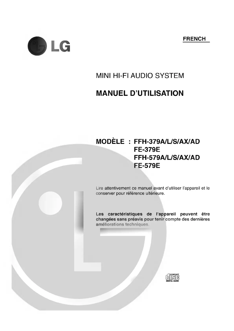 Page 1 of the manual User Manual LG FFH-579A