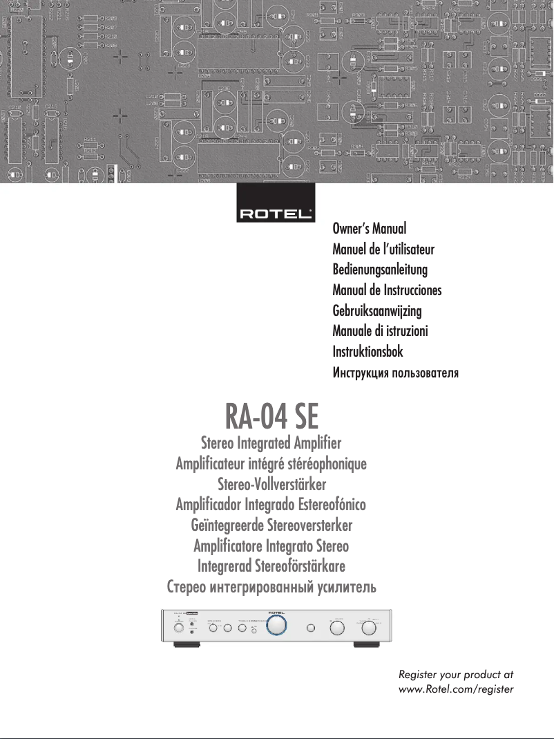 First page image of the manual for RA-04SE