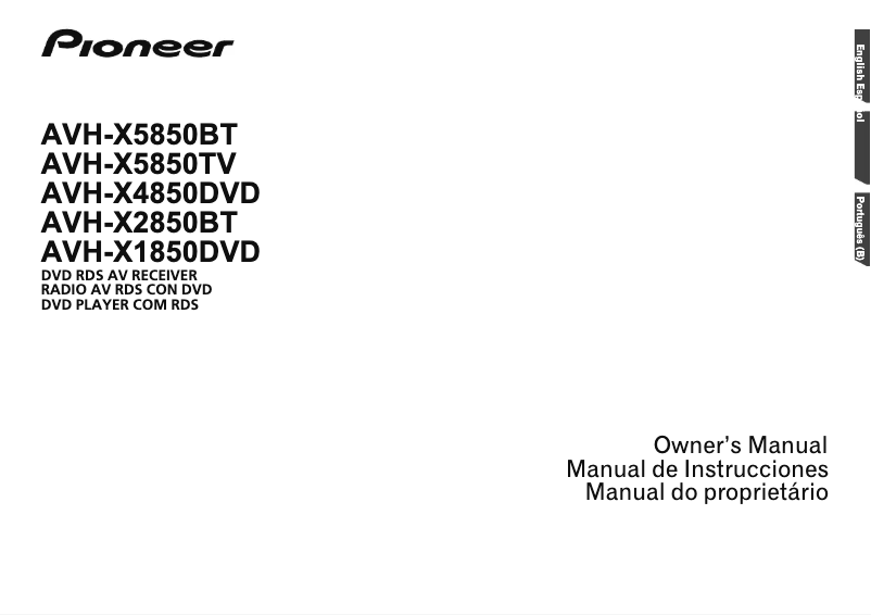 Page 1 of the manual User Manual Pioneer AVH-X2850BT