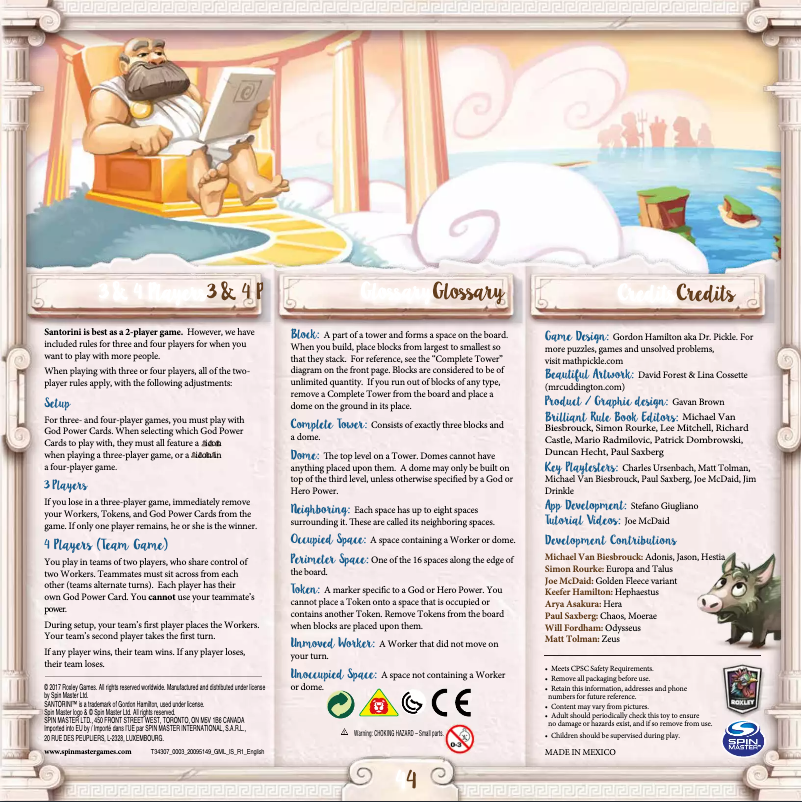 First page image of the manual for Santorini