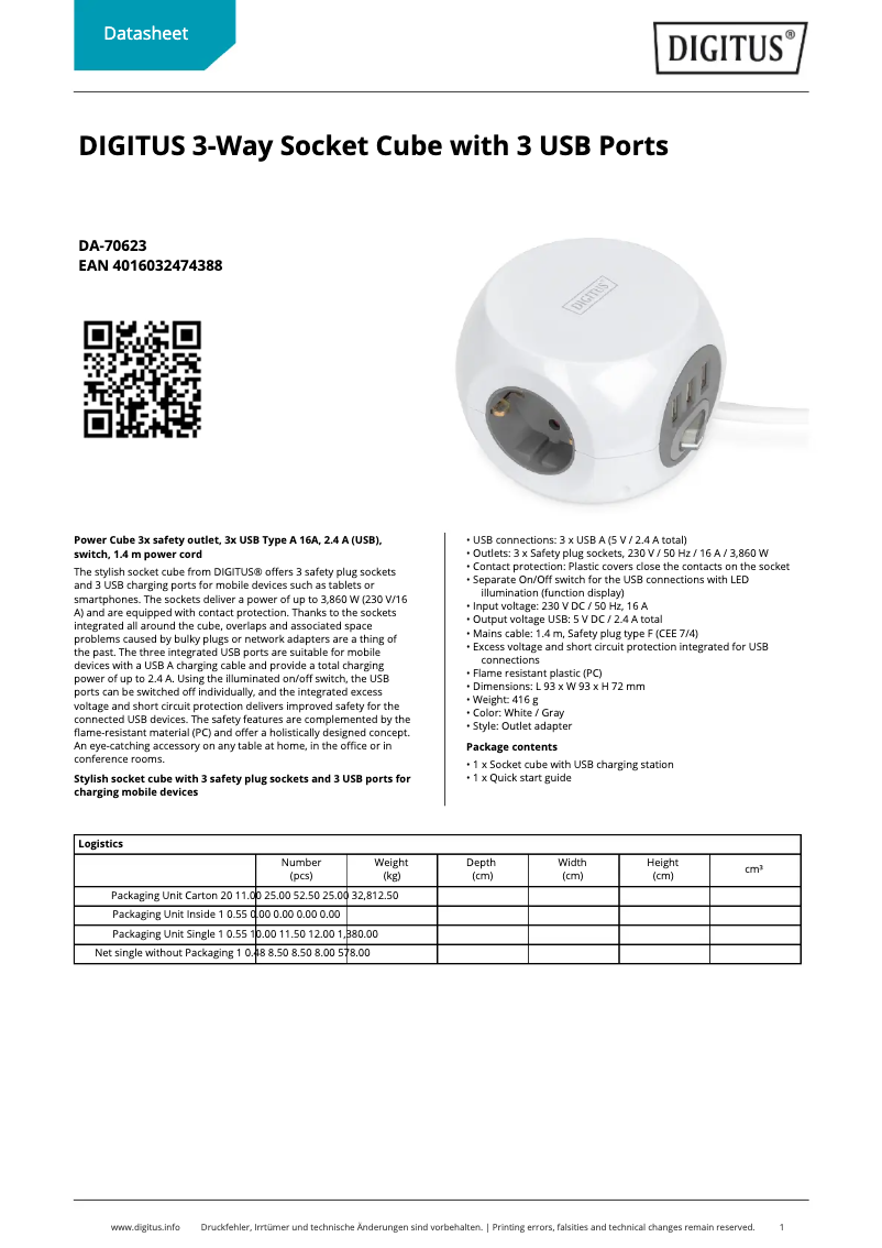 First page image of the manual for DA-70623