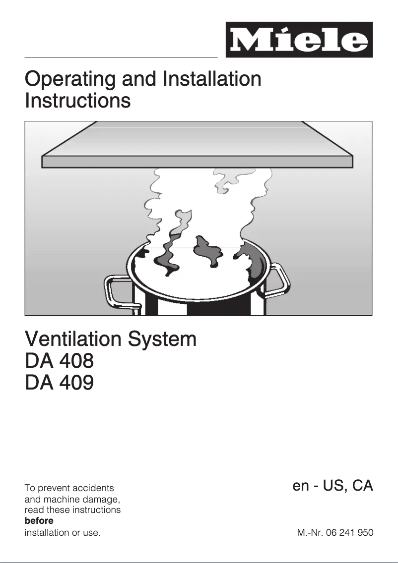First page image of the manual for DA 409