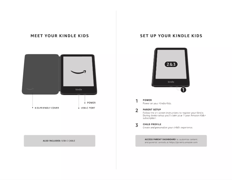 First page image of the manual for Kindle Kids Edition