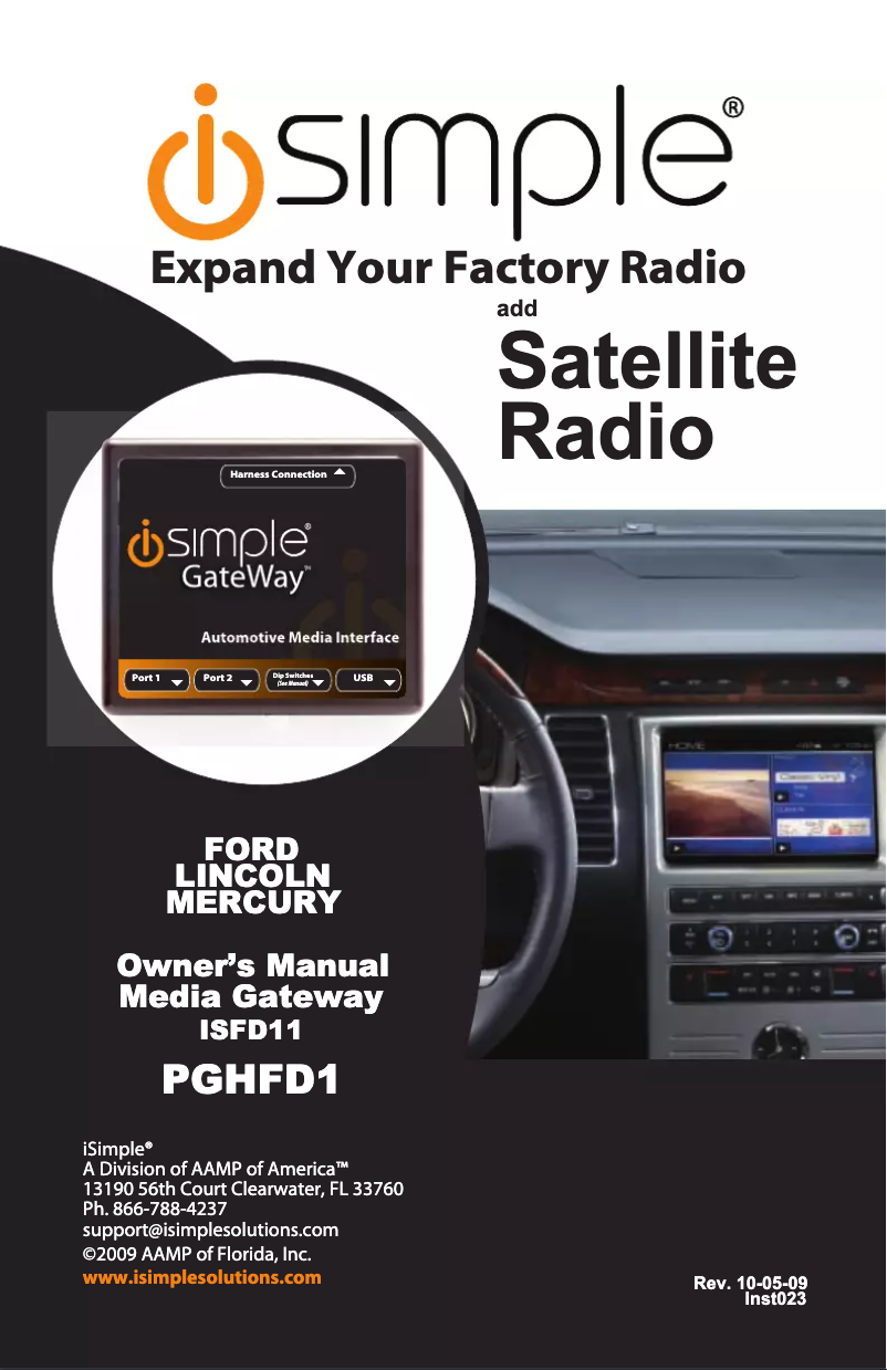 Page 1 of the manual User Manual PAC PGHFD1