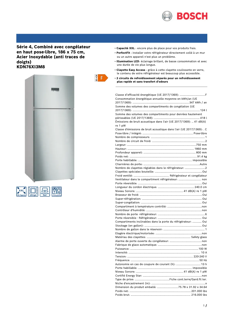 First page image of the manual for KDN76XI3M8